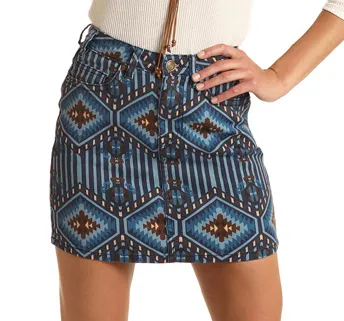 69H3704 - Rock&Roll Denim Women's High Rise Skirt