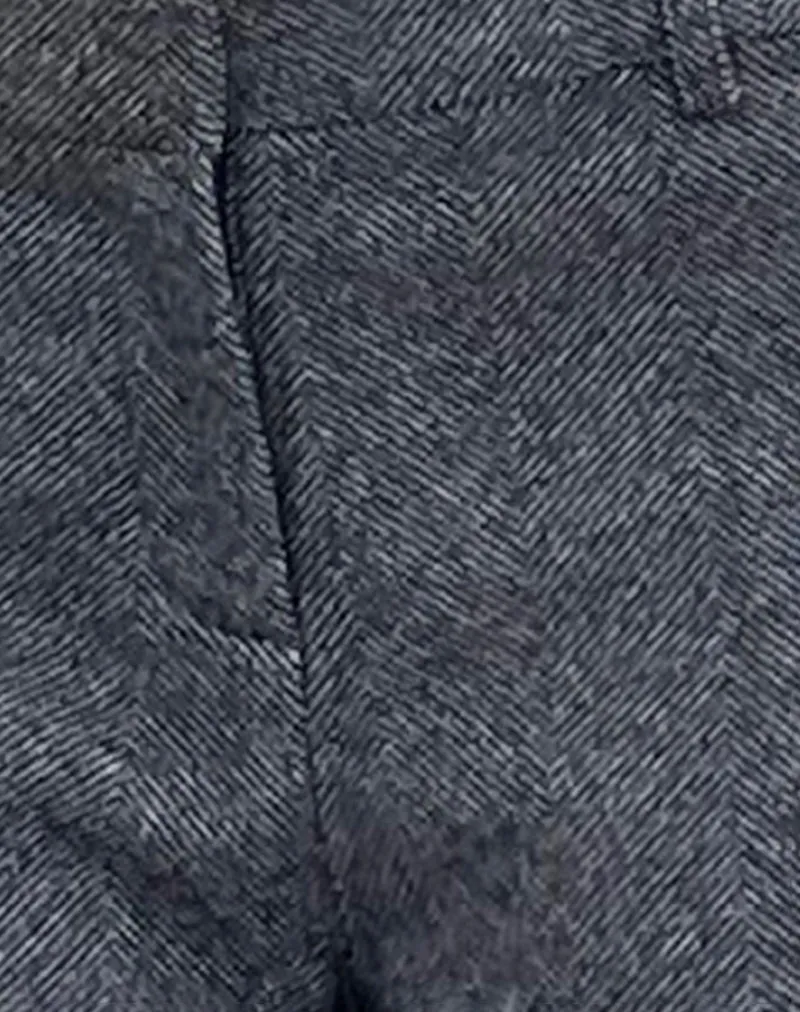 Abdel Faux Wool Tailored Trouser in Charcoal Grey