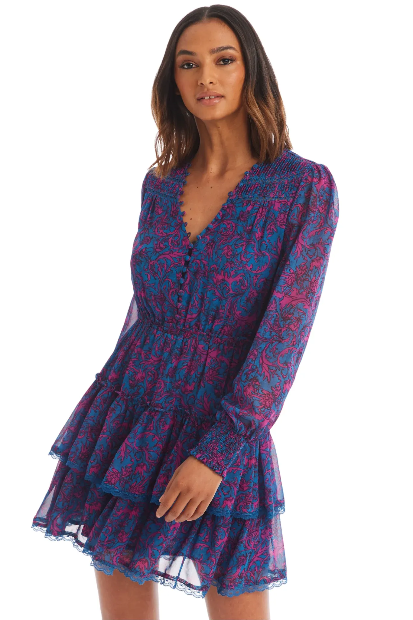 ALL Brooke Botanical Swirl Mini Dress