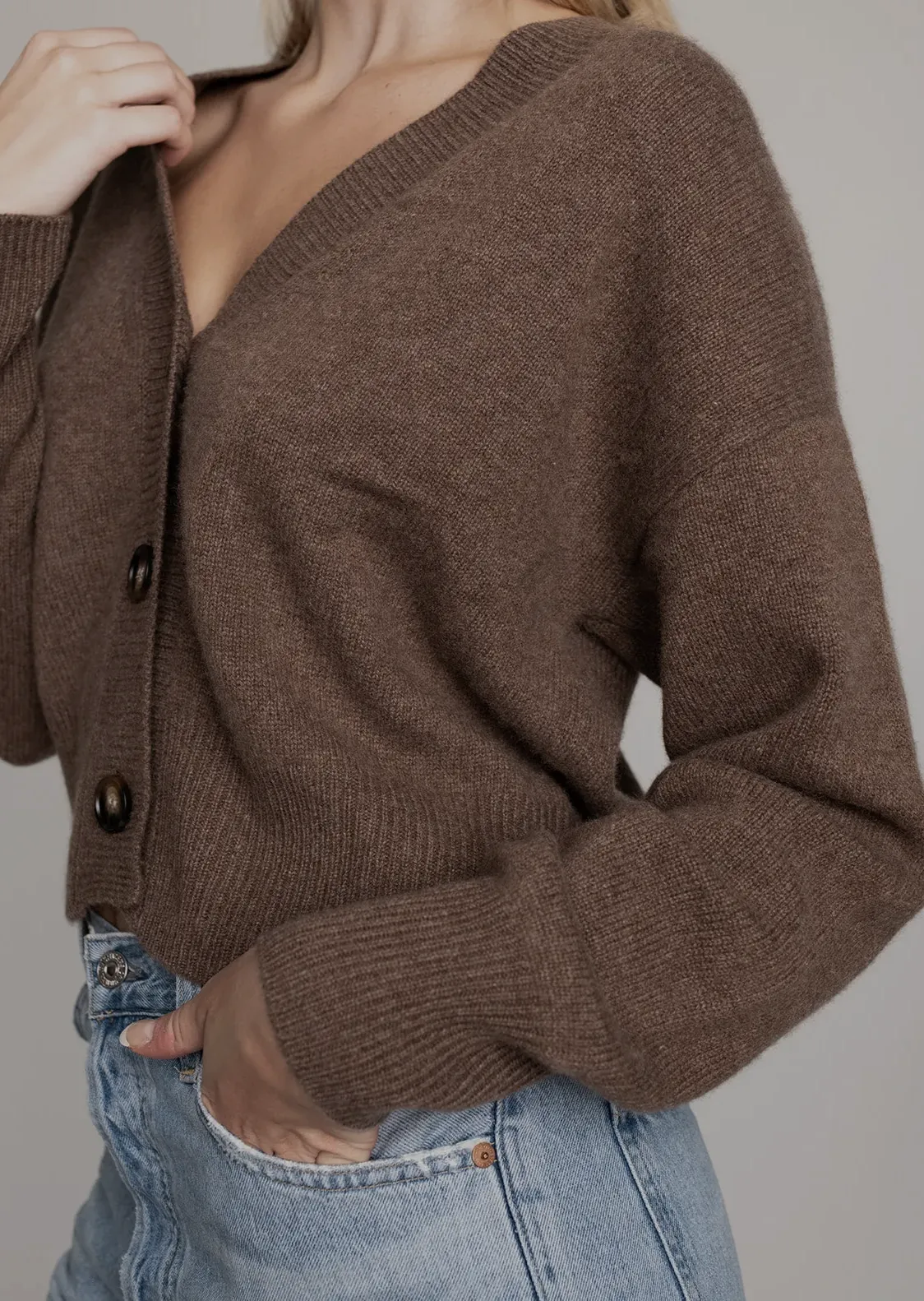 Amavi Cashmere Cardigan - Acorn