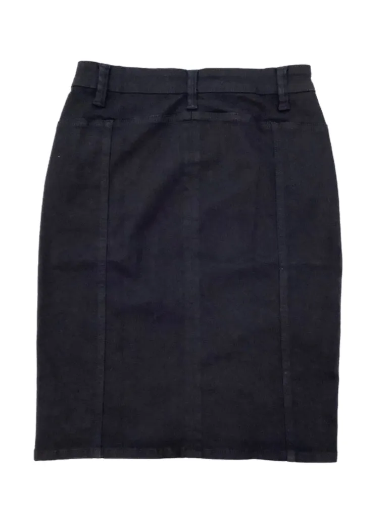 Black Twill Knee Length Skirt Style 175/1A