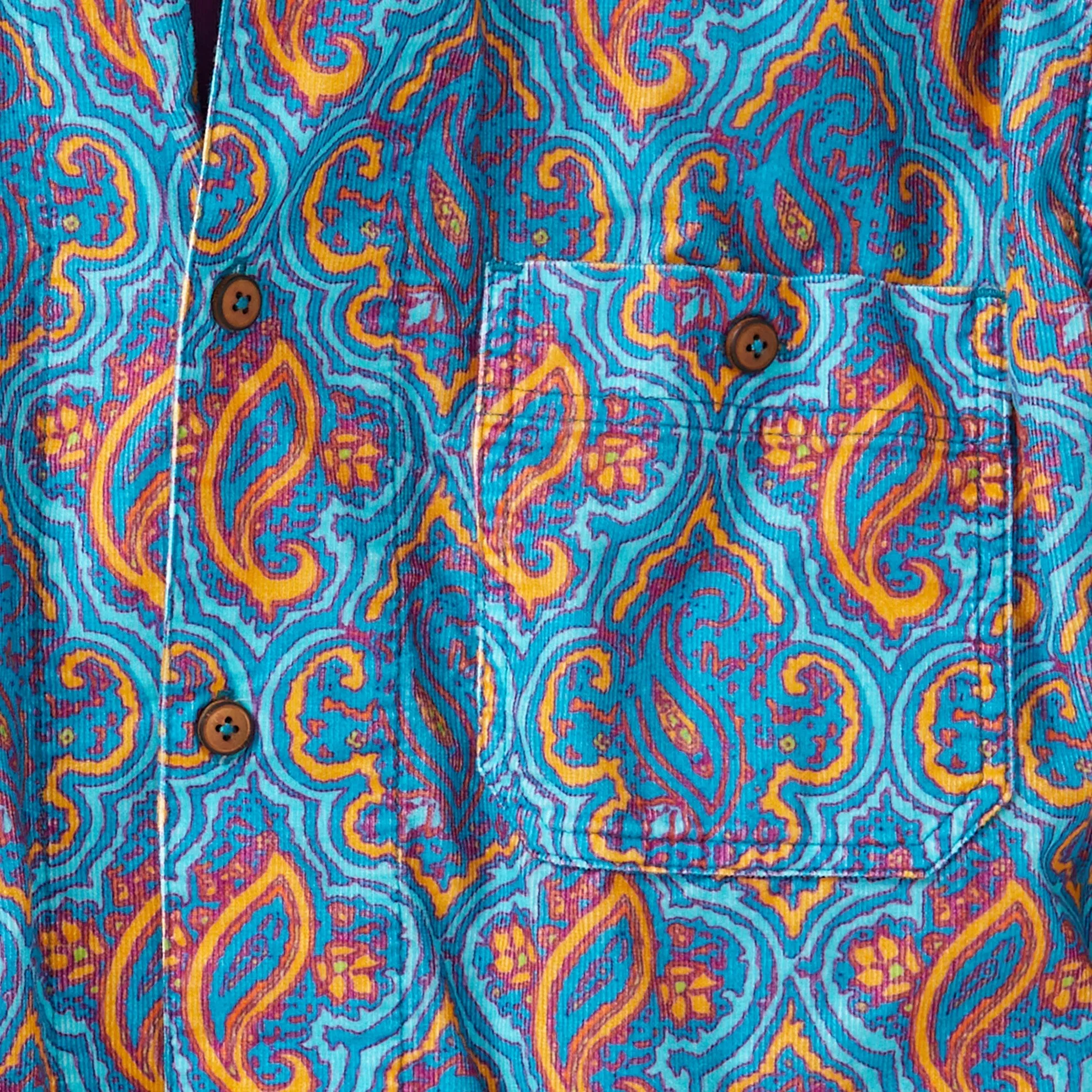 Blue Fire Paisley Corduroy Shirt