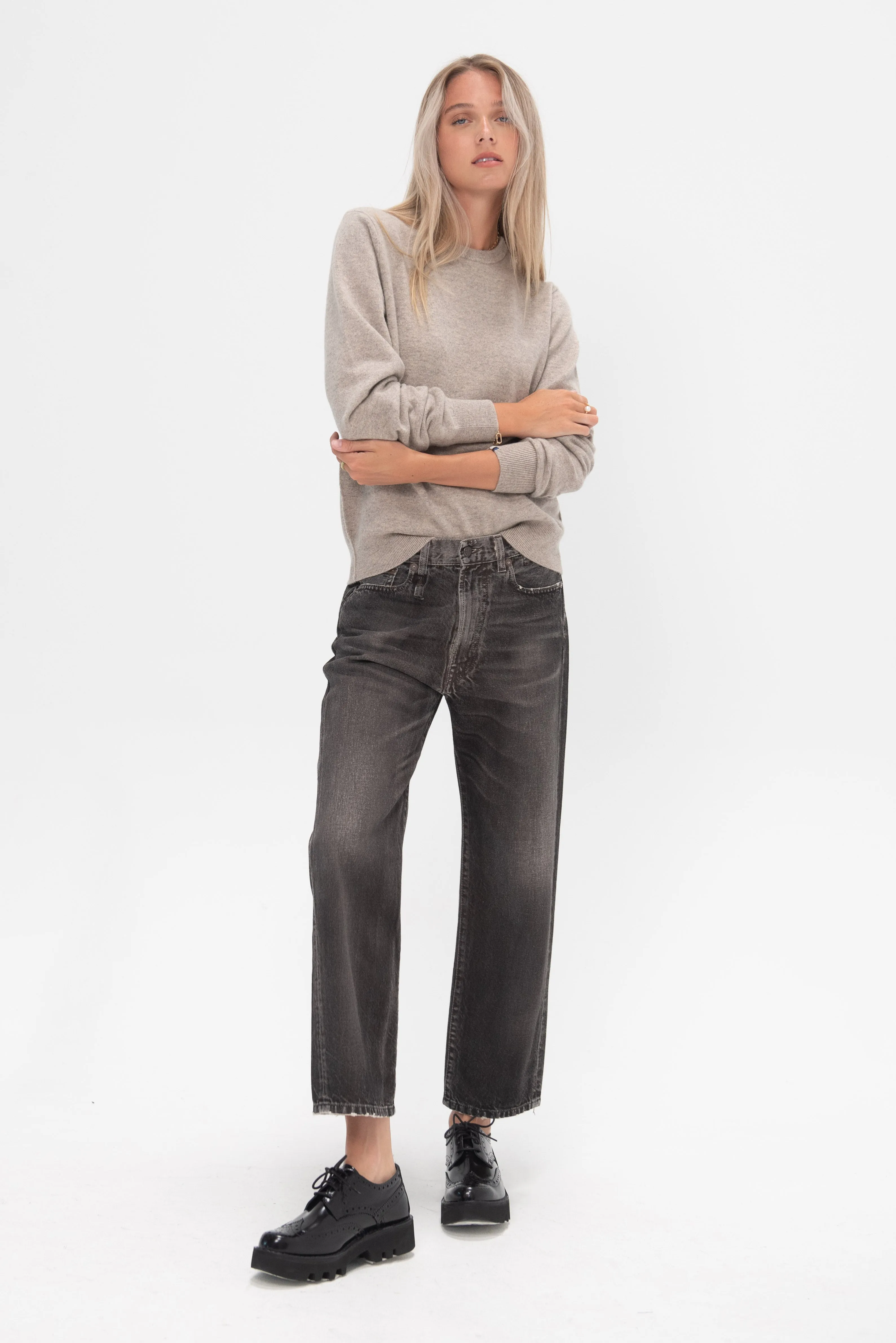 Boyfriend Jean, Mud Grey