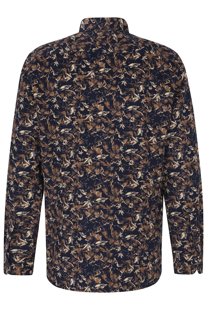 Bugatti - Printed Cord Shirt, Navy