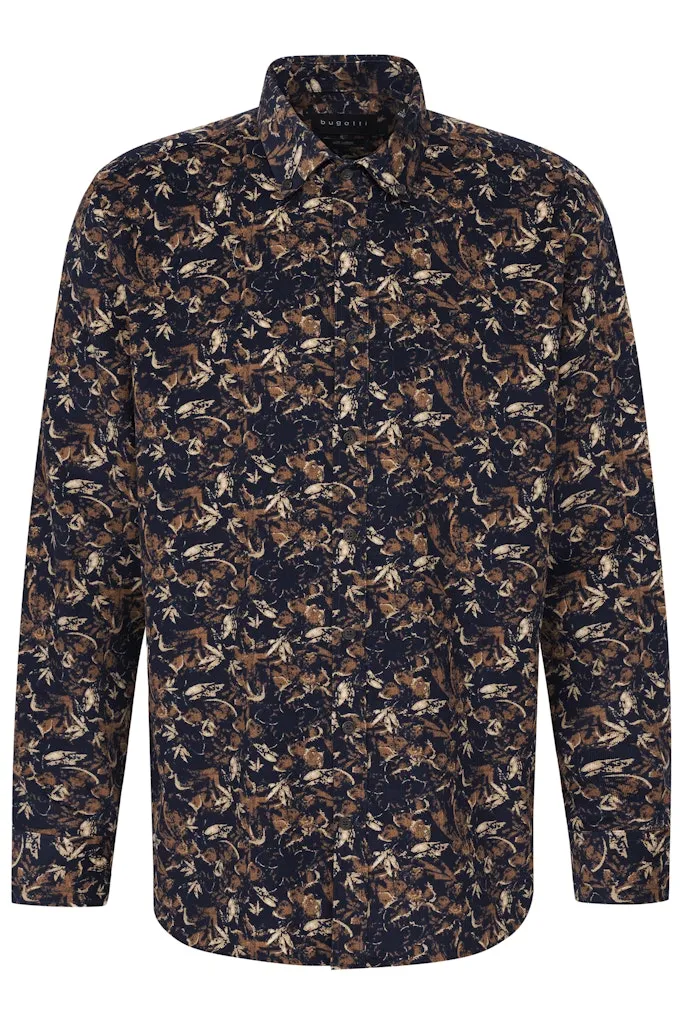 Bugatti - Printed Cord Shirt, Navy