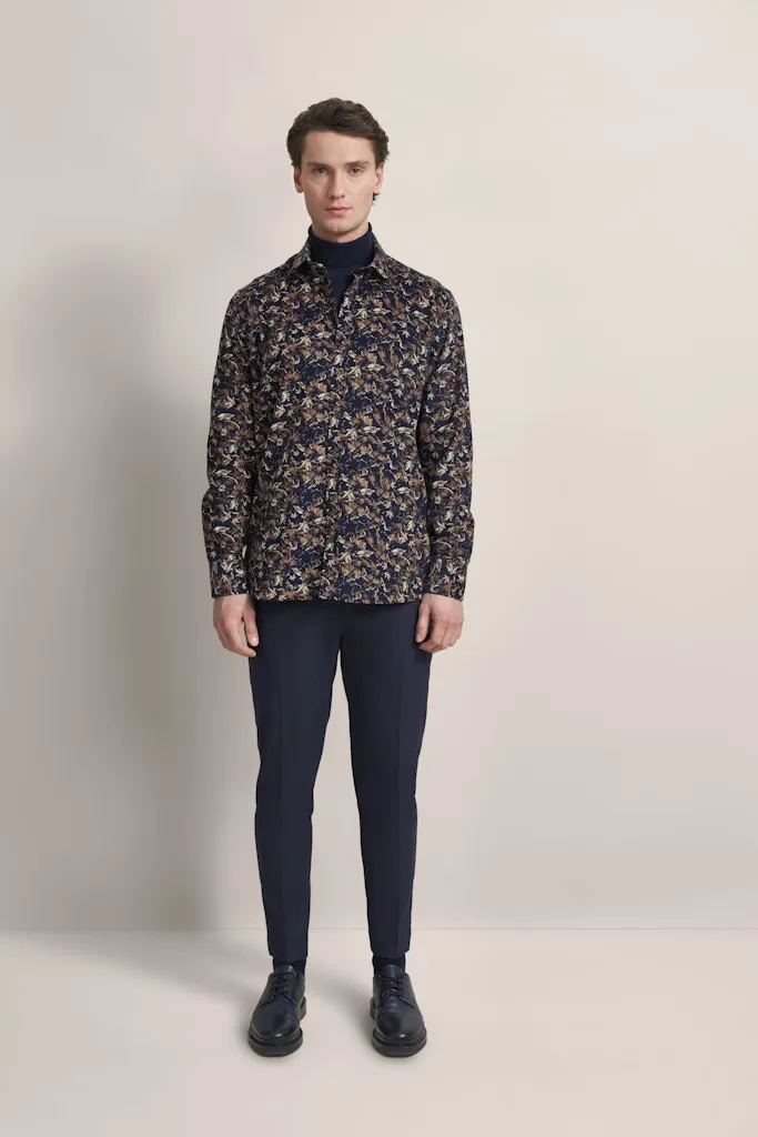 Bugatti - Printed Cord Shirt, Navy