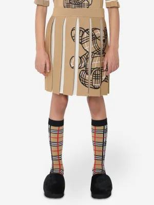 Burberry Girls Wool Avrile Bear Skirt