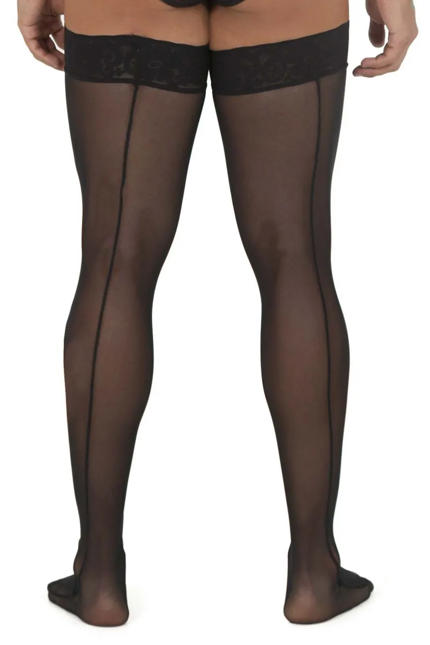 CandyMan 99533 Mesh Thigh Highs Color Black