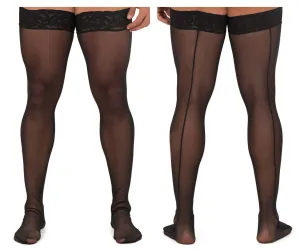 CandyMan 99533 Mesh Thigh Highs Color Black