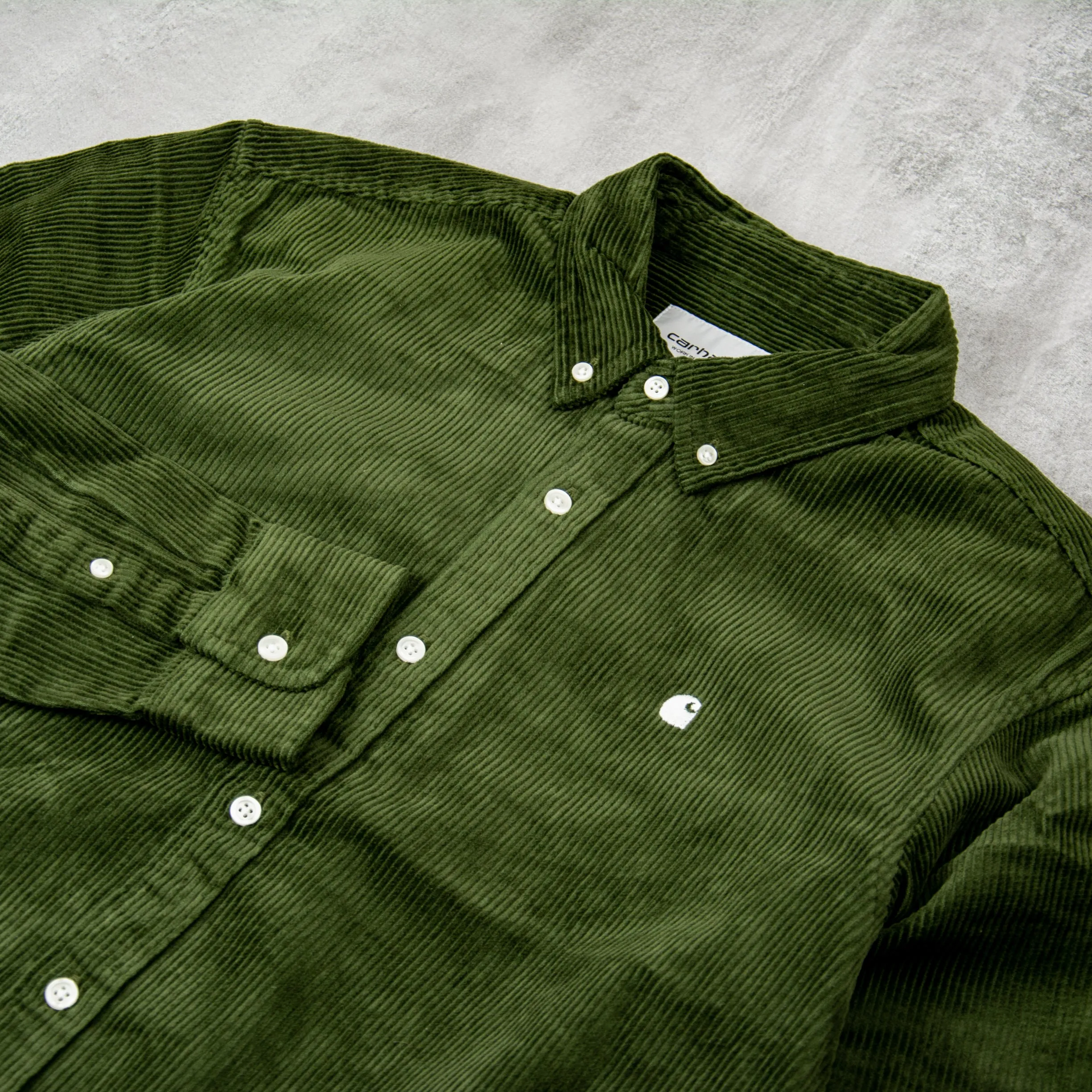 Carhartt WIP Madison Cord L/S Shirt - Tarragon / Wax