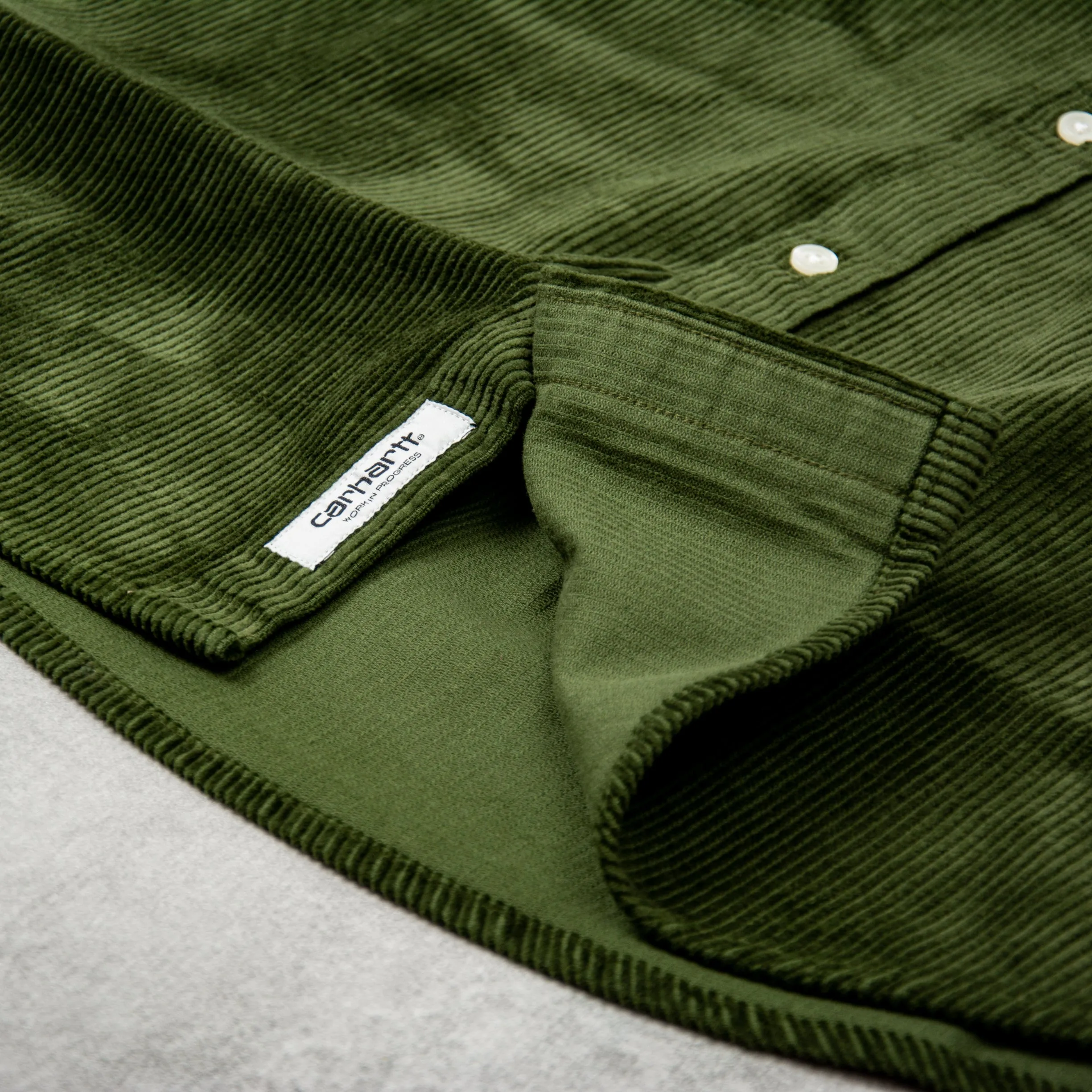 Carhartt WIP Madison Cord L/S Shirt - Tarragon / Wax