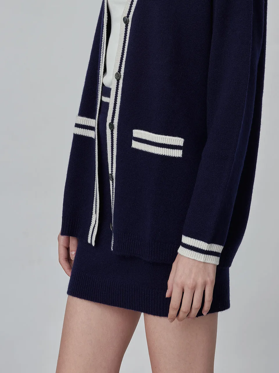 Cashmere Mini Skirt_Navy