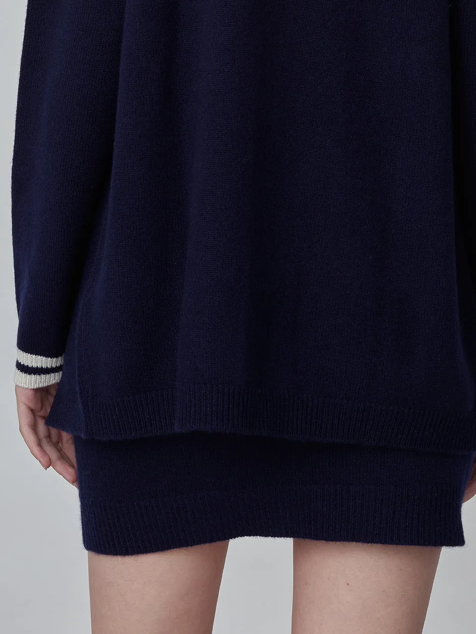 Cashmere Mini Skirt_Navy