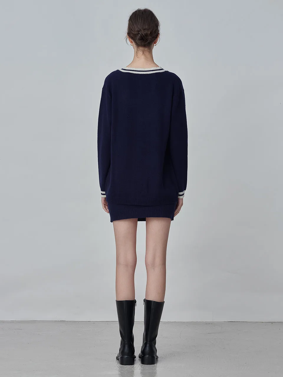 Cashmere Mini Skirt_Navy