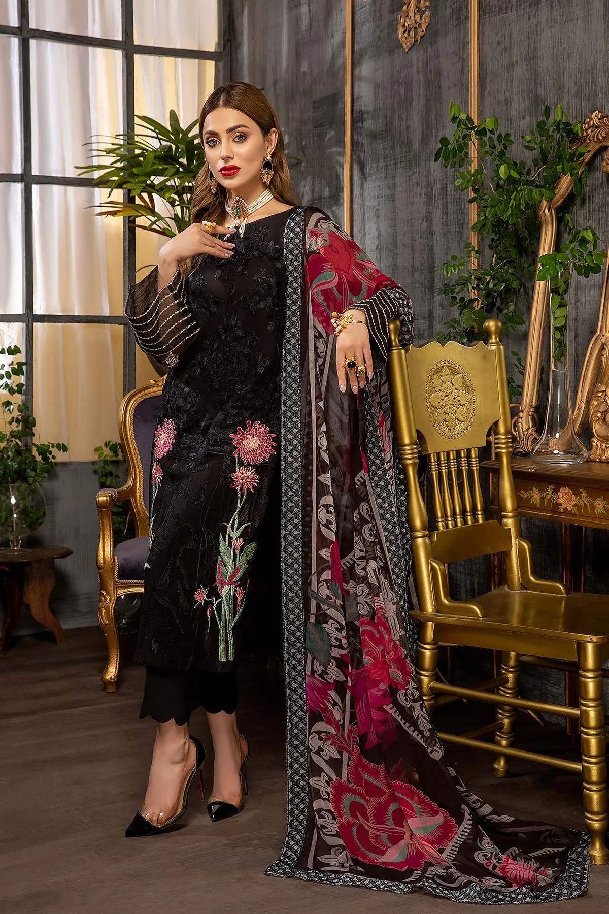 Charizma Allure · Embroidered Chiffon Collection – CAL-001