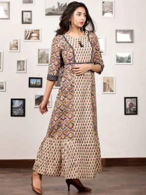 CHOTI BUTI - Hand Block Printed Cotton Long Dress - D351F1383