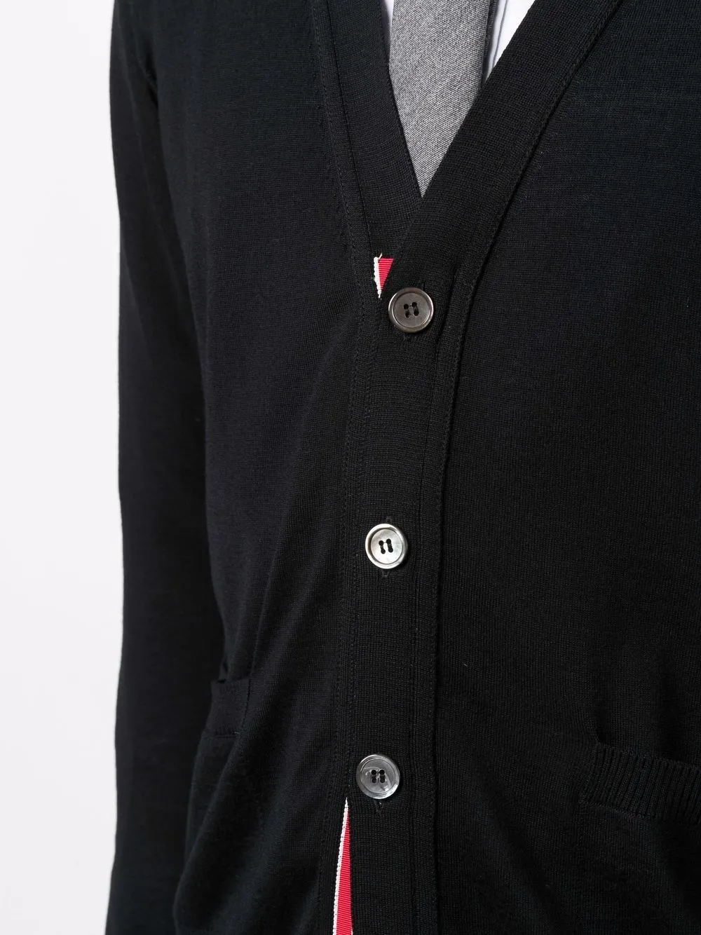 Classic V-Neck Cardigan With 4 Bar