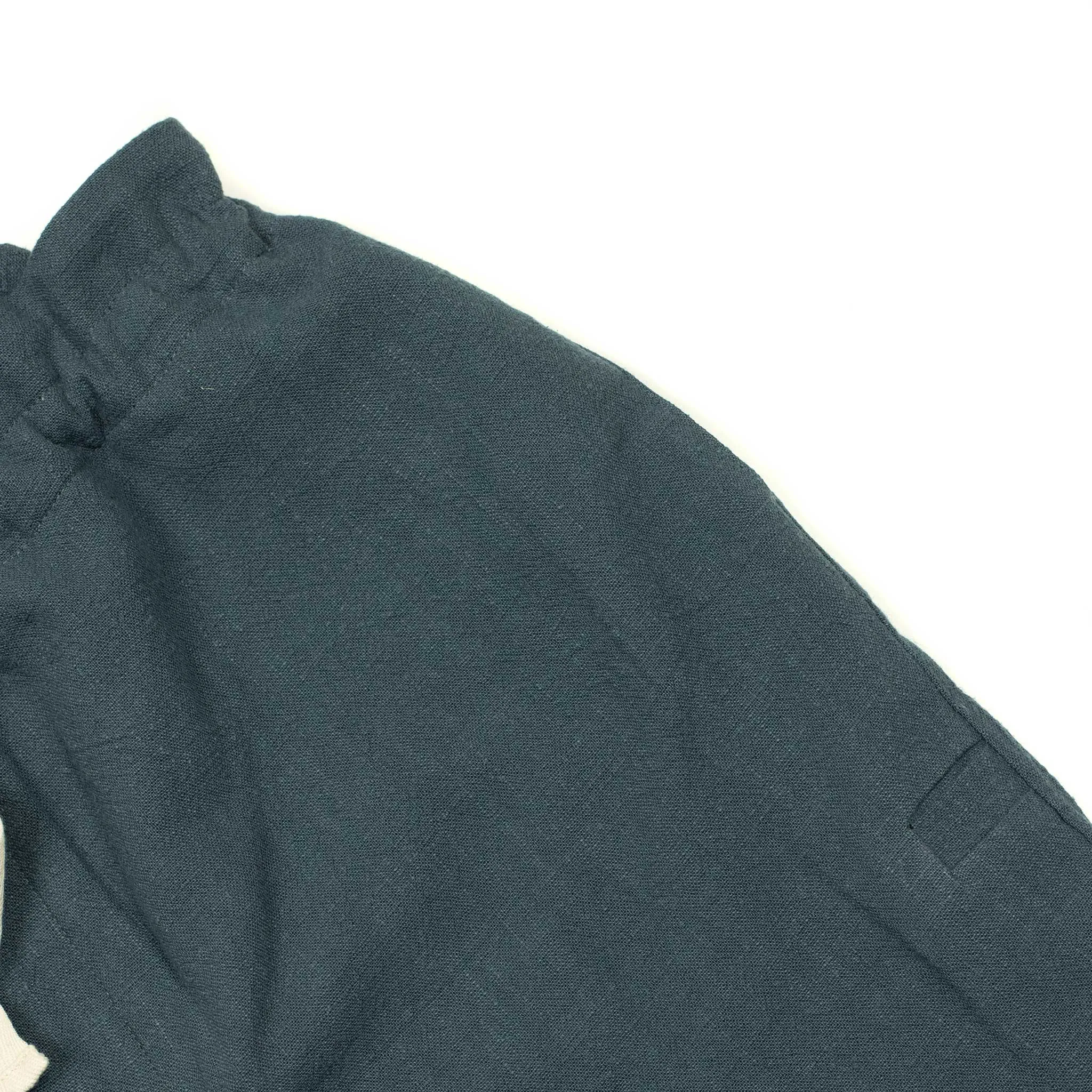 Comfy drawstring trousers in storm blue ramie (Exclusive)