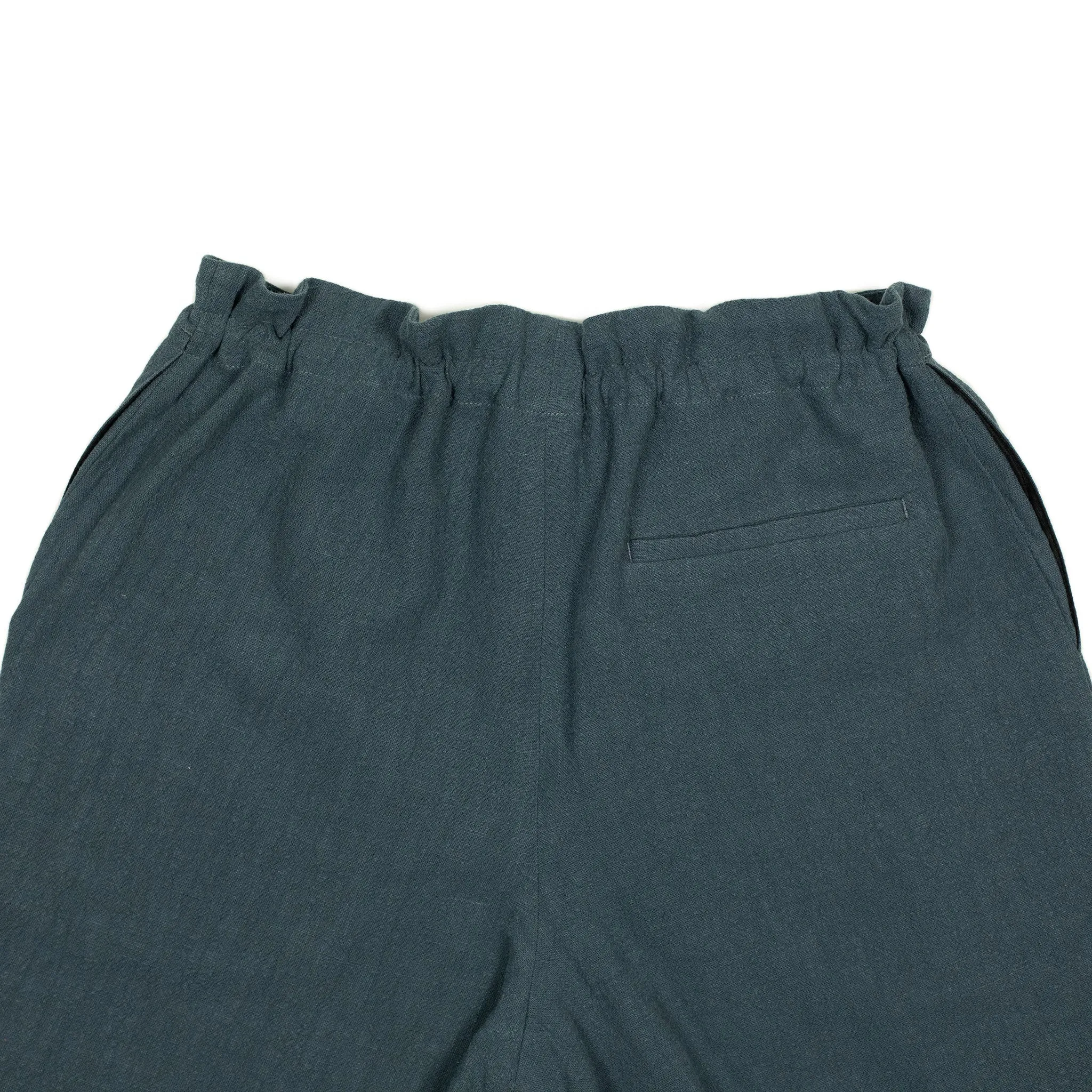 Comfy drawstring trousers in storm blue ramie (Exclusive)