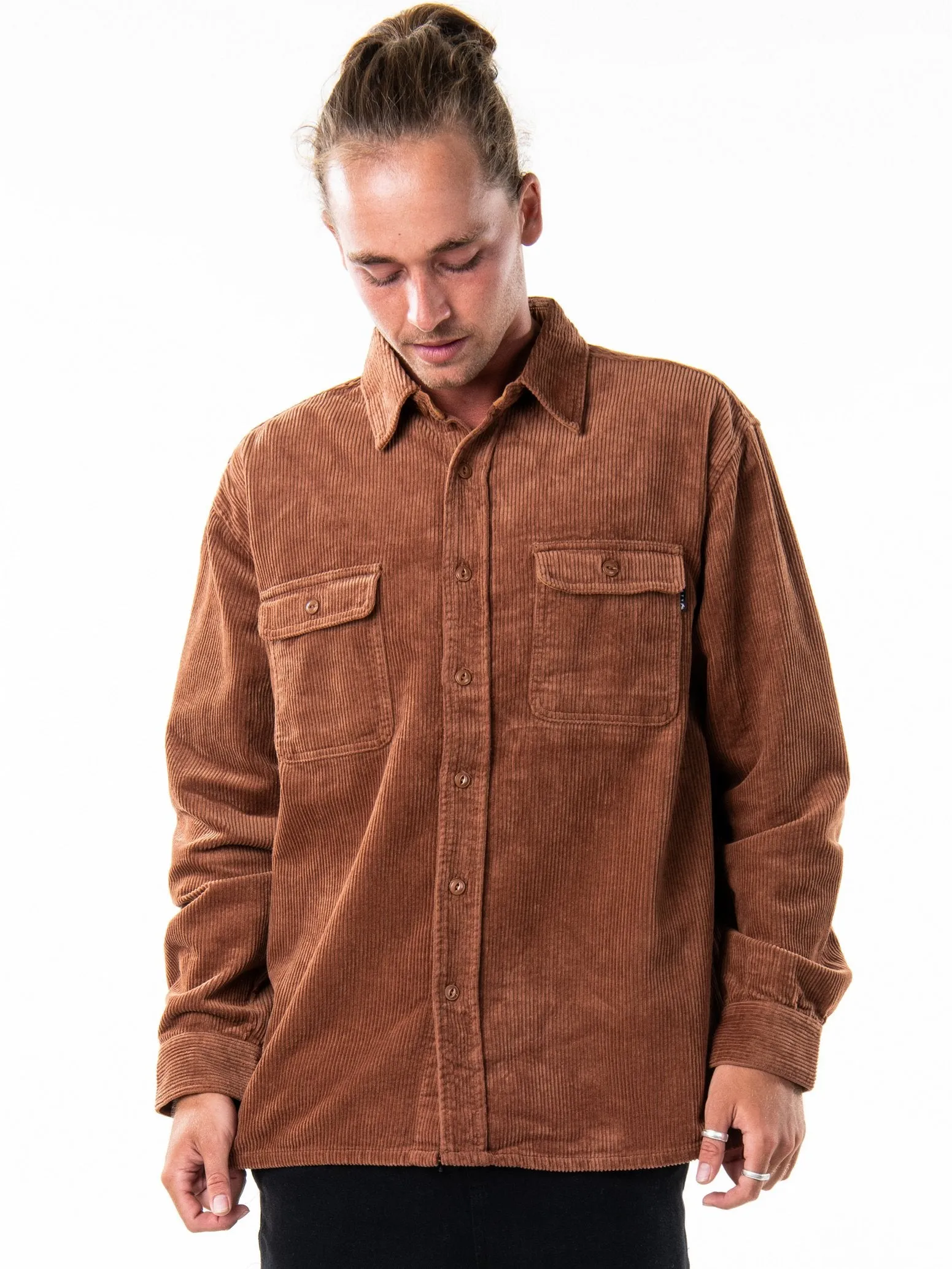 Coop Corduroy Long Sleeve Shirt - Tortoise Shell