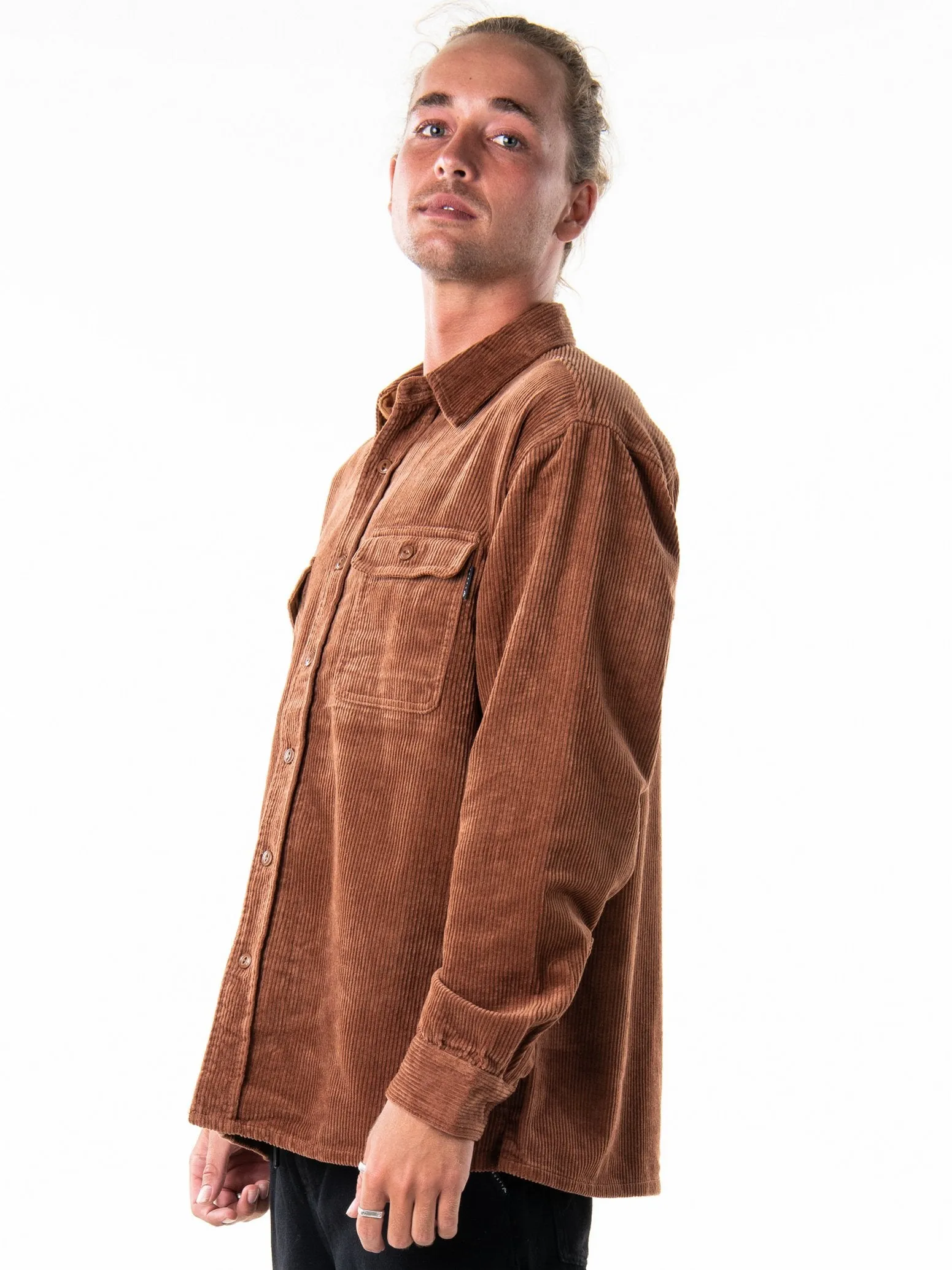 Coop Corduroy Long Sleeve Shirt - Tortoise Shell