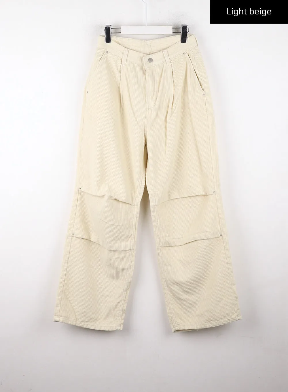 Corduroy Middle Waist Pocket Straight Leg Trousers CD322