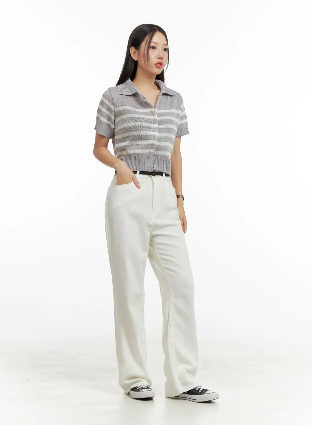 Cotton Straight Leg Pants OU407