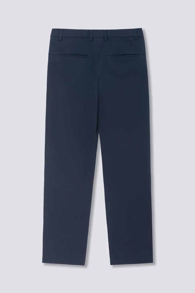 CottonSTRETCH Lightweight Knit Smart Pants | Navy NNY096