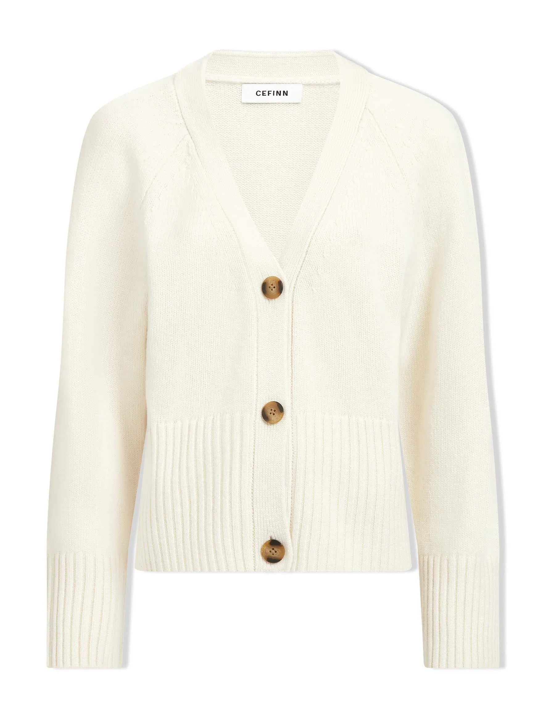 Courtney Cashmere Blend Cardigan - Cream