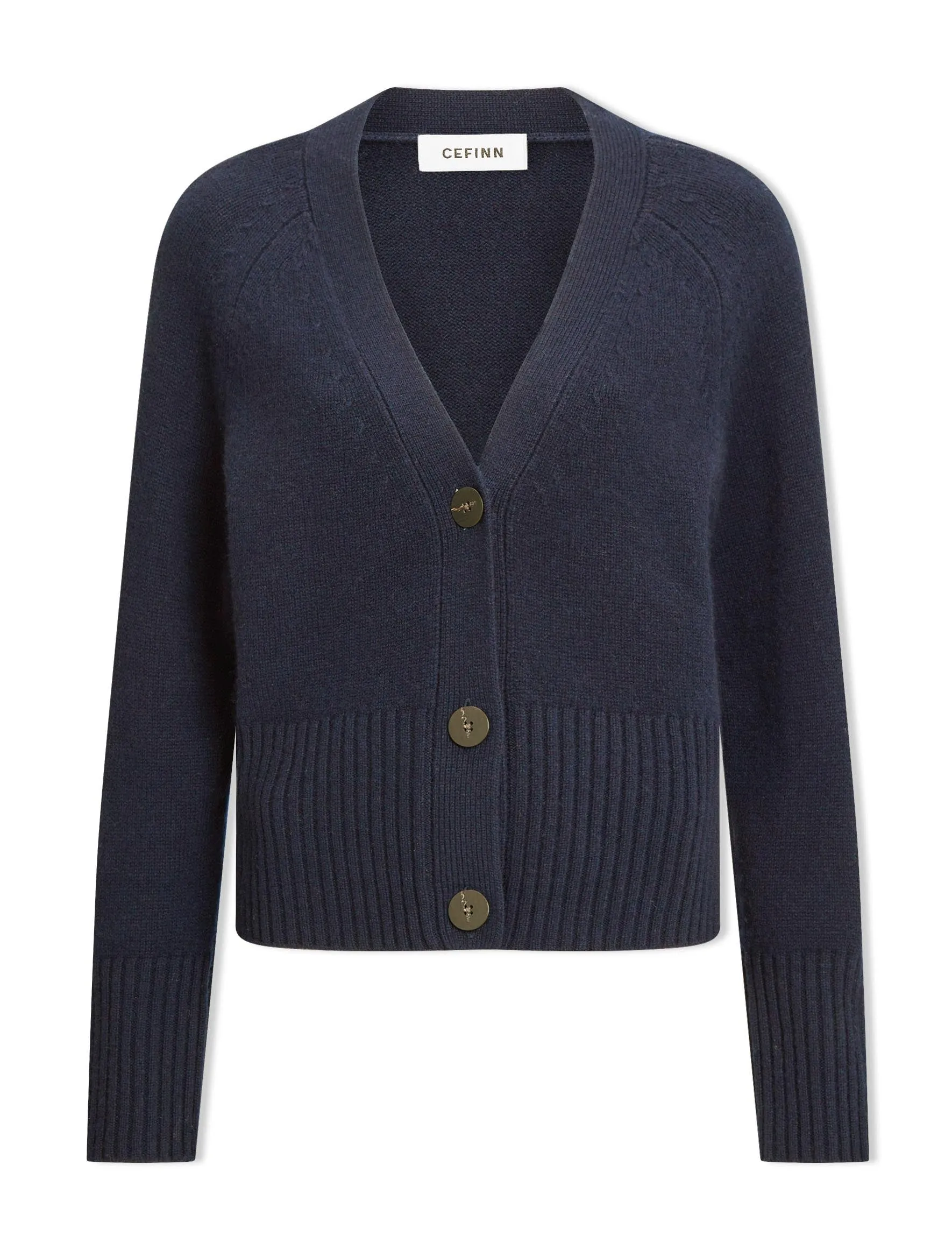 Courtney Cashmere Blend Cardigan - Navy