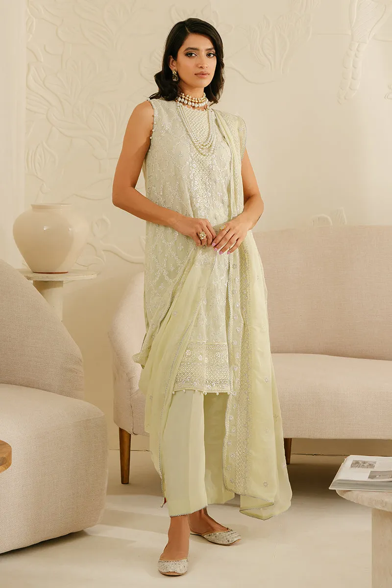 Cross Stitch Luxe Atelier Luxury Formals – Foggy Dewkist - 4PC Chiffon Embroidered Suit