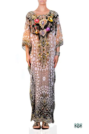 CRYSTALLIUS Decorative Stones Devarshy Long Embellished Kaftan - 1047A