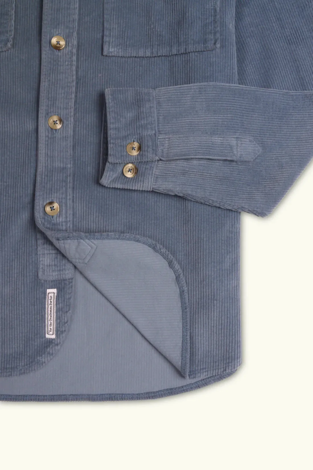 Cuisse de Grenouille Slate Blue Velvet Corduroy Paris Shirt