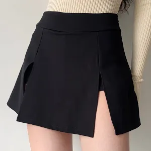 deanwangkt - Chic Double Split Skirt