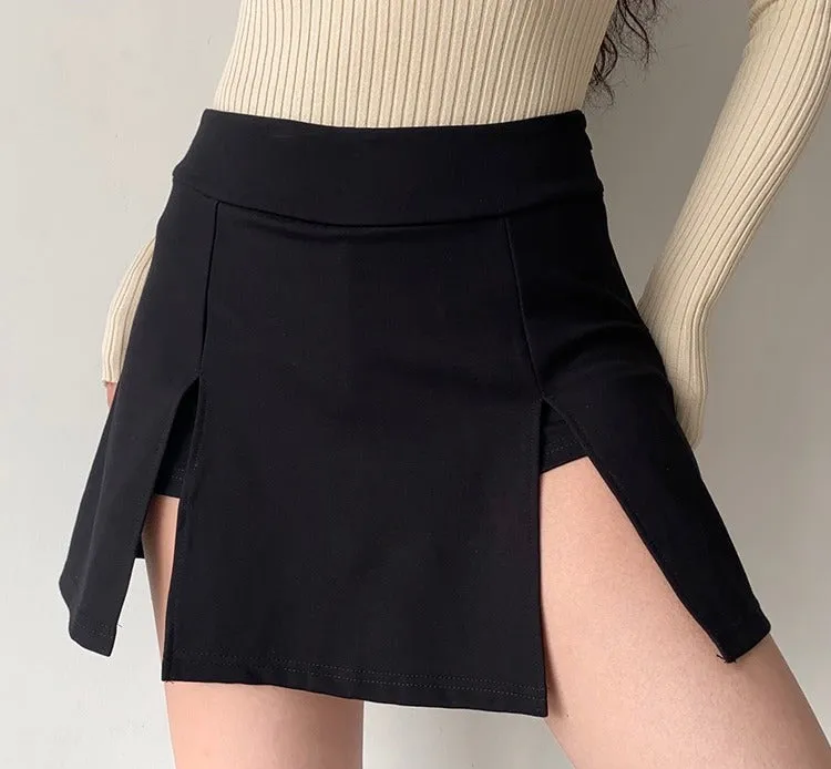 deanwangkt - Chic Double Split Skirt