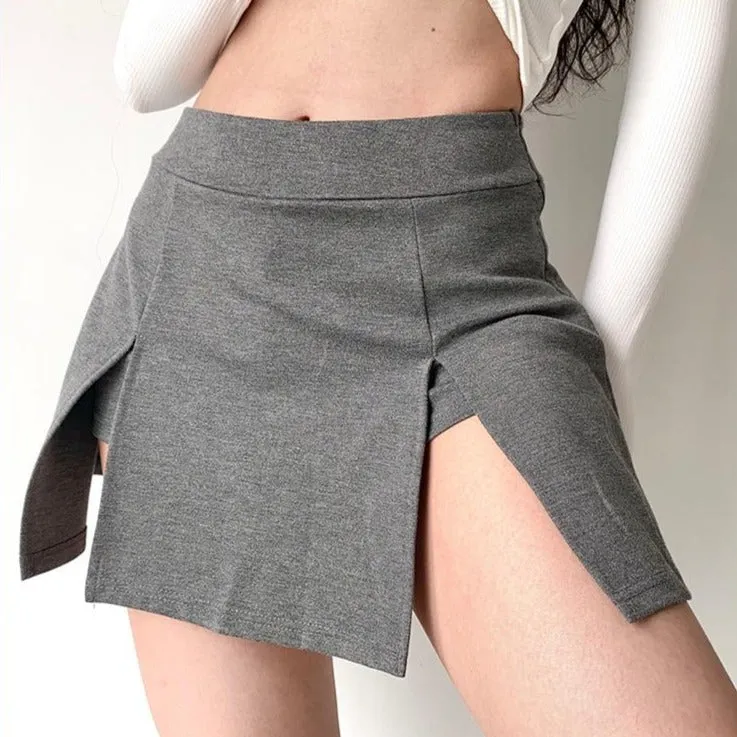 deanwangkt - Chic Double Split Skirt