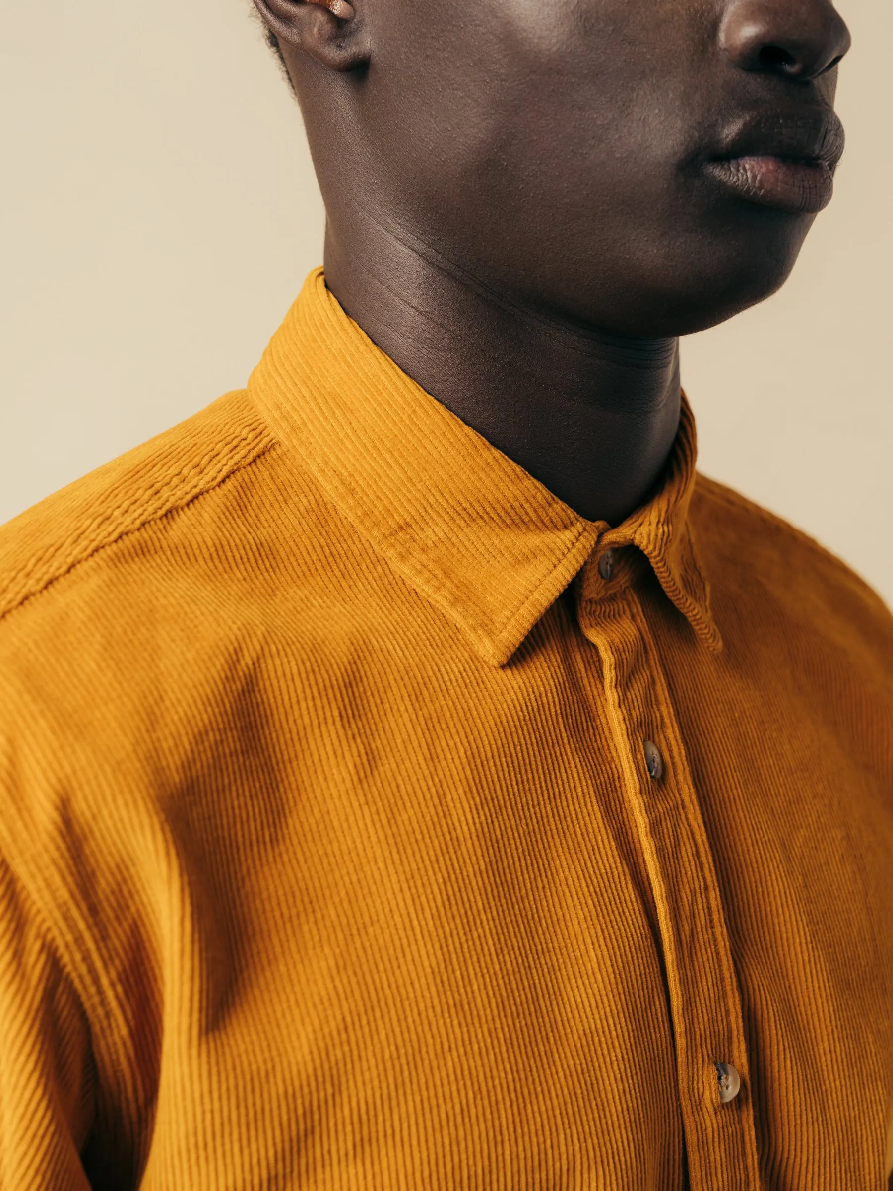 Dirleton Shirt In Saffron 12W Cotton Corduroy