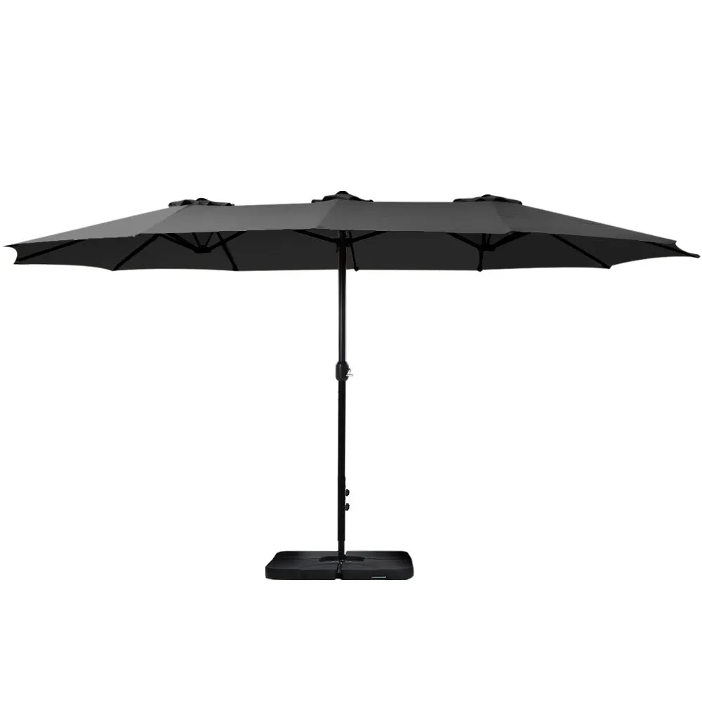 Double-Sided Outdoor Umbrella Set, 4.57m UV-Resistant - Instahut