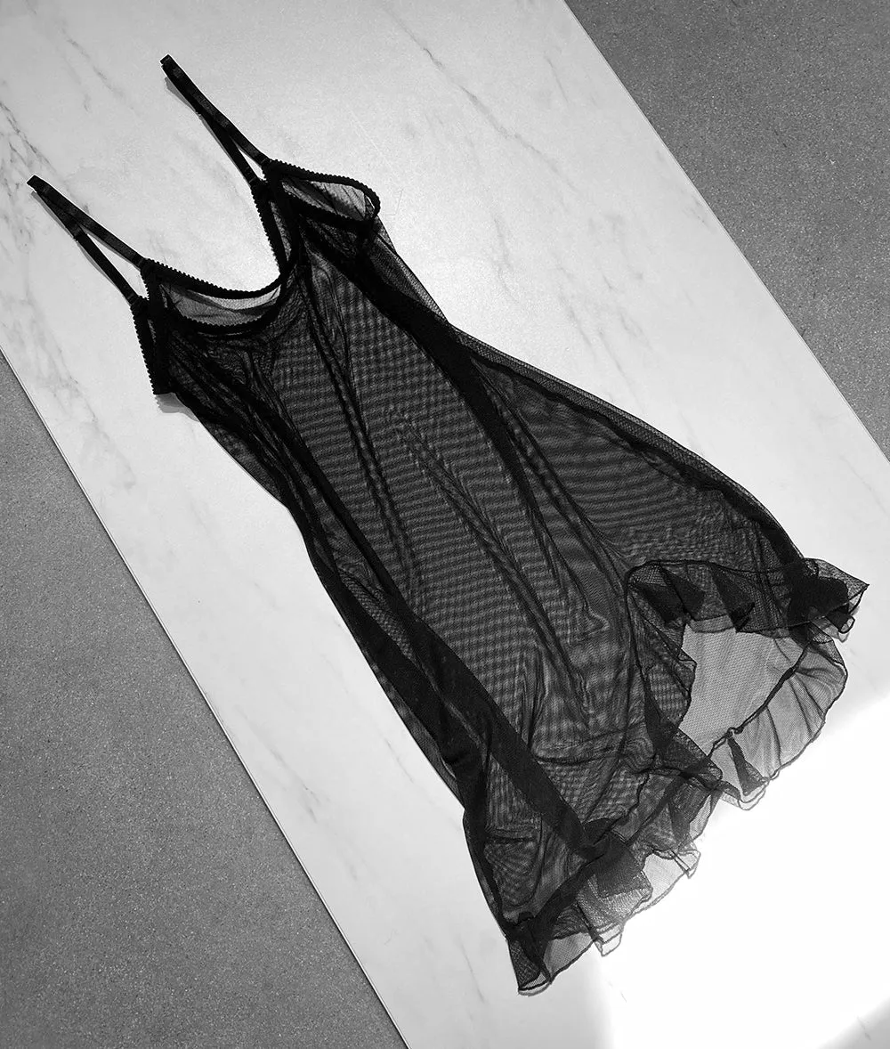 Eloise Nightie Black Mesh