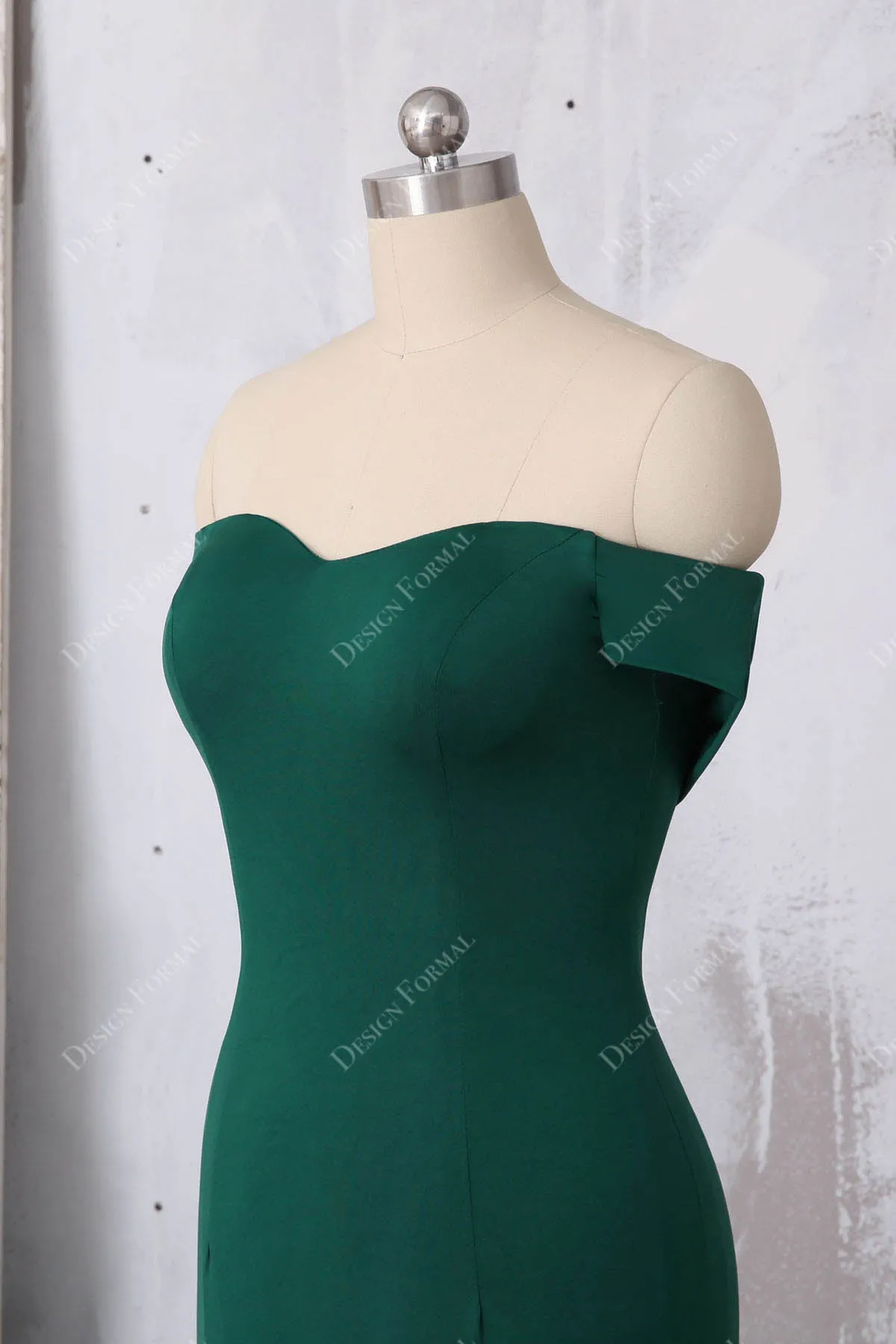 Emerald Jersey Off-shoulder Mermaid Elegant Long Dress