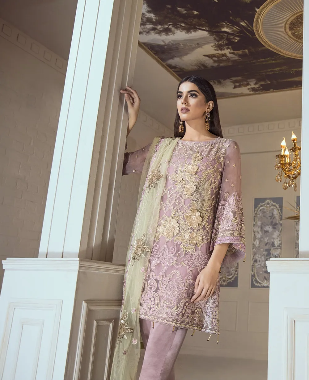 Eshaal Luxury Embroidered Chiffon Collection Vol-4 by Emaan Adeel – Periwinkle Entice