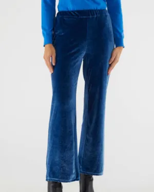 Eva Velvet Pants in Blue