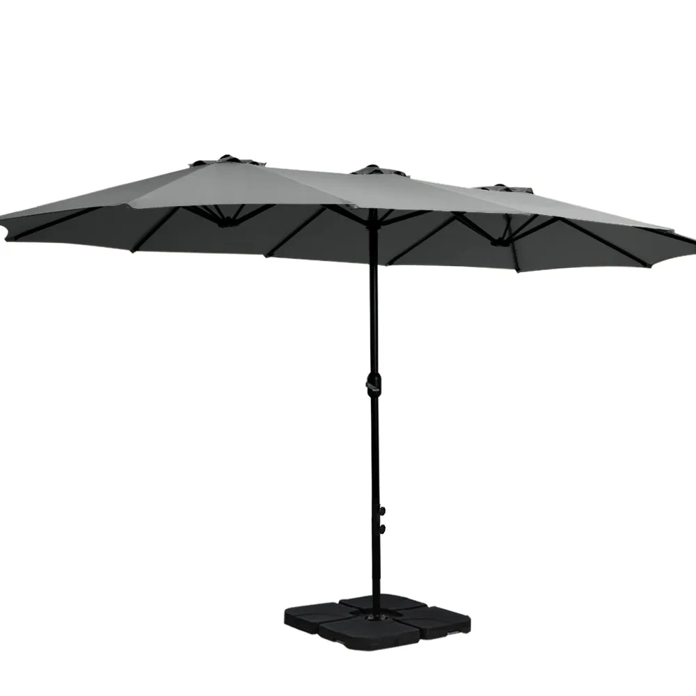 Extra Large Outdoor Umbrella w/ UV-Resistant Canopy - Instahut