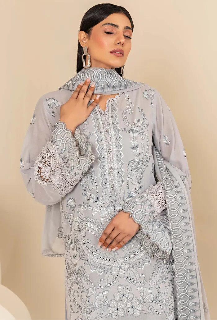 Flora By Humdum Unstitched 3 Piece Emb Lawn Collection'2024-FS-06