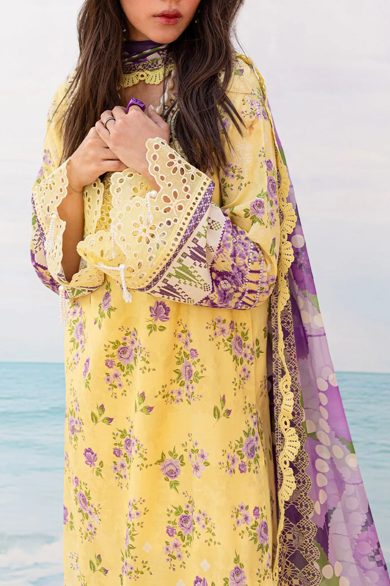 Gardenia By Nureh Unstitched 3 Piece Printed & Emb Lawn Collection'2024-NS-131