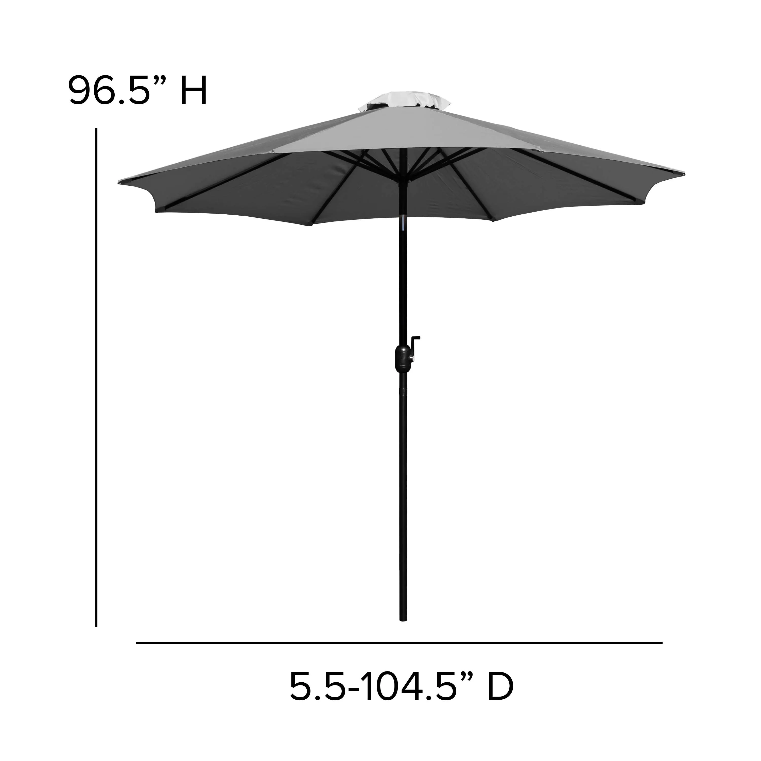 Gray 9 FT Round Patio Umbrella GM-402003-GY-GG