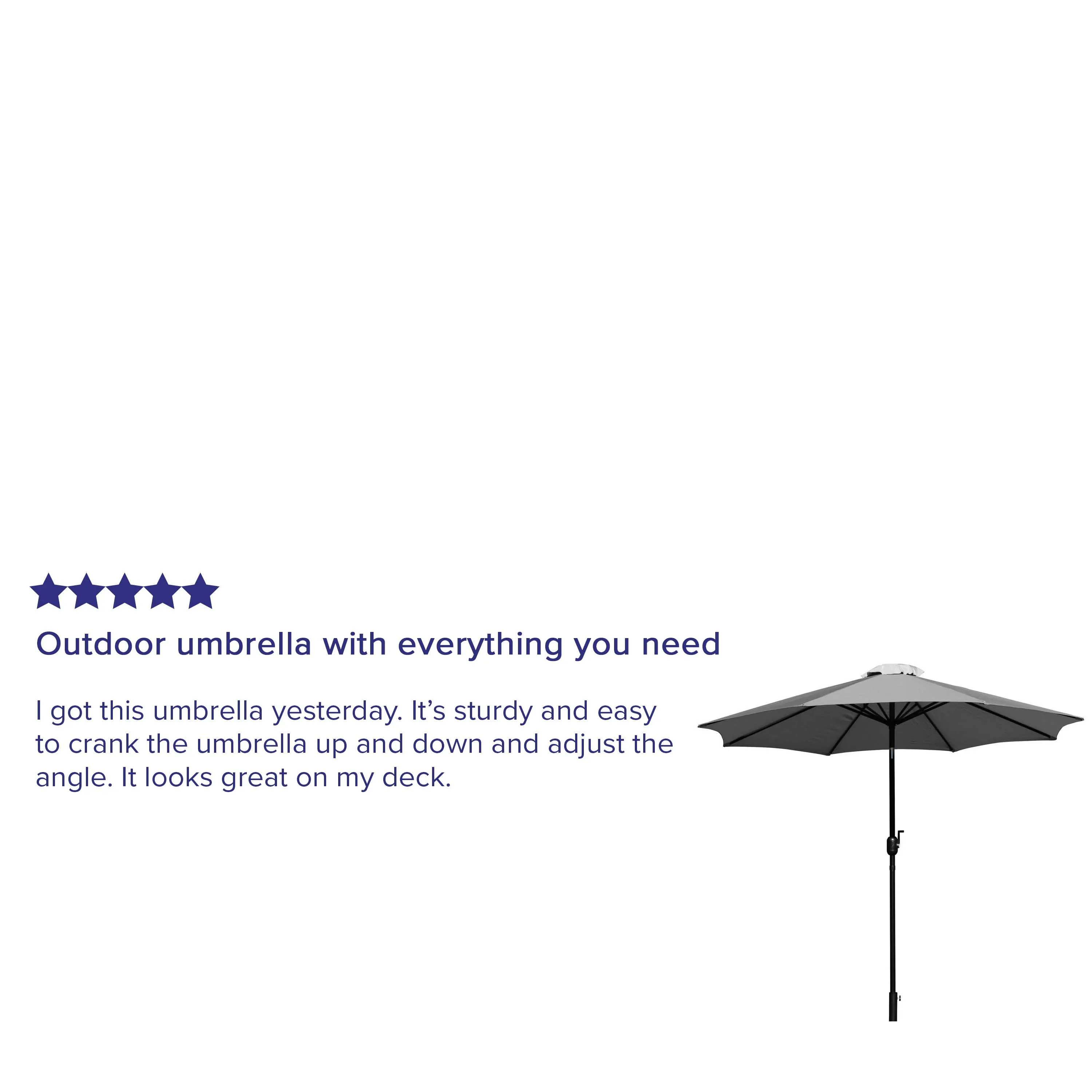 Gray 9 FT Round Patio Umbrella GM-402003-GY-GG