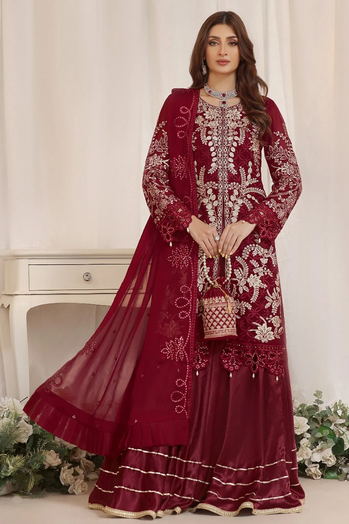 Inaya By Soghat Unstitched 3 Piece Luxury Chiffon Collection'2024-D-01