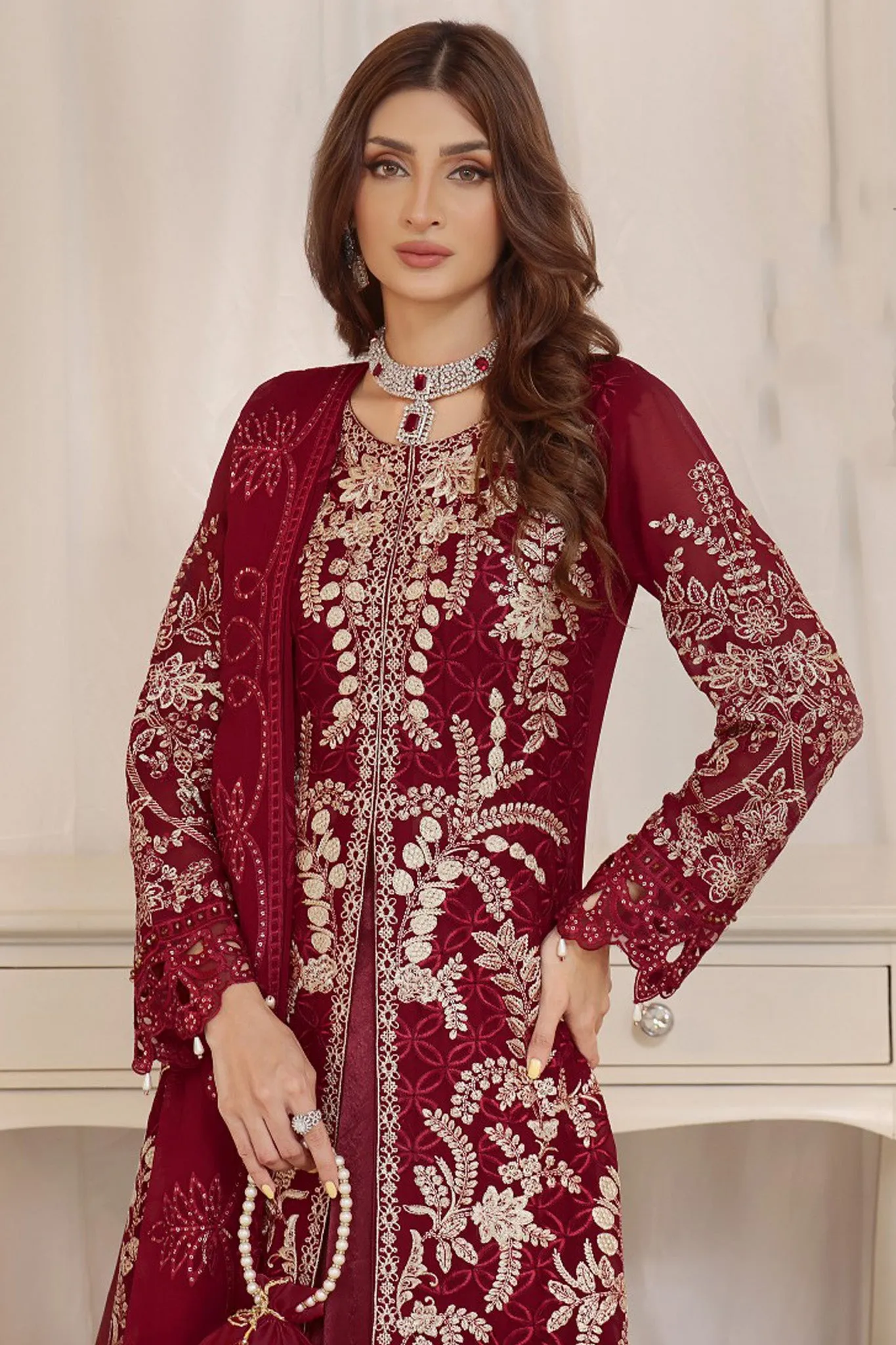 Inaya By Soghat Unstitched 3 Piece Luxury Chiffon Collection'2024-D-01