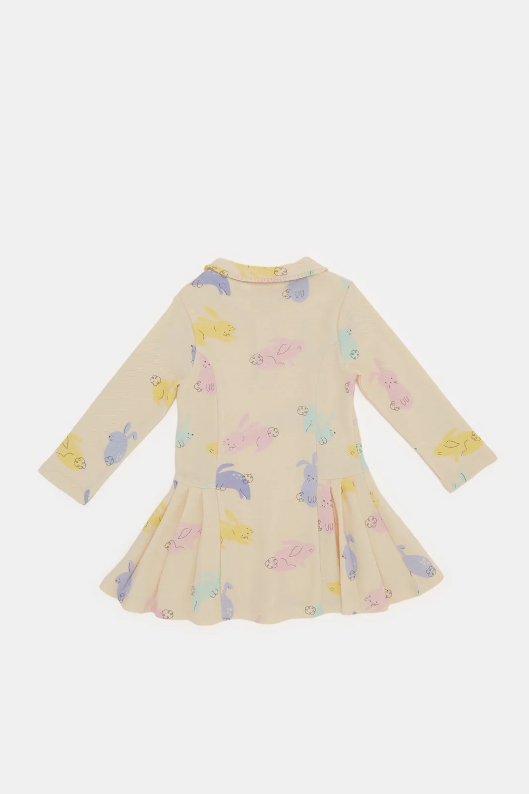 Infant Girls Apricot Printed Dress